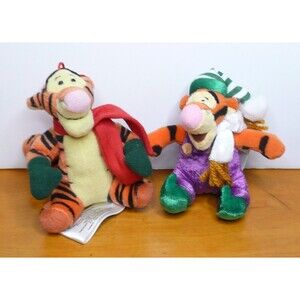 Lot of 2 Disney Tigger Christmas Ornaments Plush Winnie the Pooh